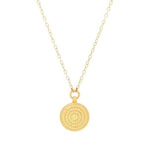Anna Beck Engravable Medallion Pendant Necklace - Yellow Gold (Orig. $295)